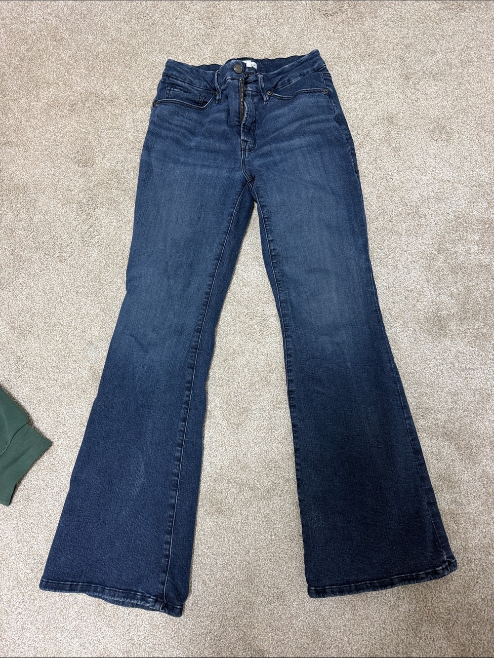 Good American Dark Blue Flare Jeans